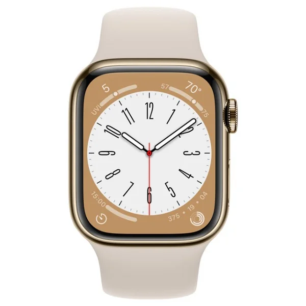 Apple Watch Series 8 GPS + Cellular 41mm Grafit Paslanmaz Çelik Kasa Ve Spor Kordon Akıllı Saat - Görsel 5
