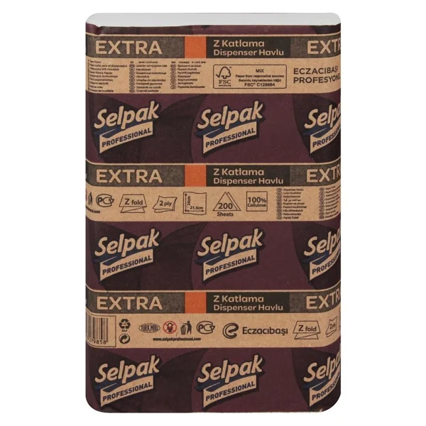 Selpak Professional Extra Z Katlı 200 Yaprak 12 Adet Dispenser Havlu - Görsel 4
