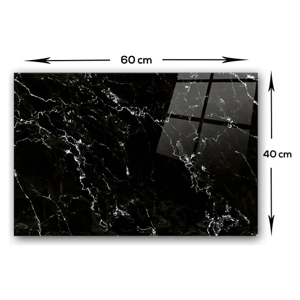 Decorita Ocak Arkası Koruyucu Siyah Mermer Görünümlü 40cm X 60cm - Görsel 3