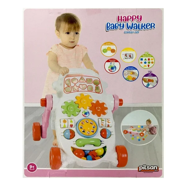 Pilsan Happy Pembe İlk Adım Arabası - Görsel 4