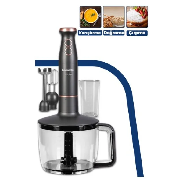 Goldmaster GM-7273AN Bestmax Antrasit 1500 W Blender Seti - Görsel 2