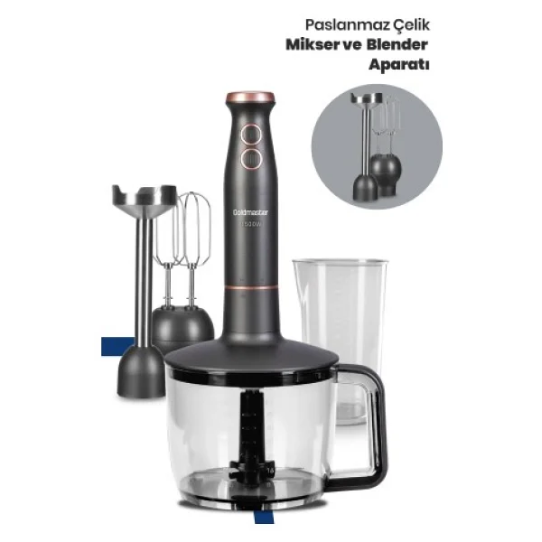 Goldmaster GM-7273AN Bestmax Antrasit 1500 W Blender Seti - Görsel 5