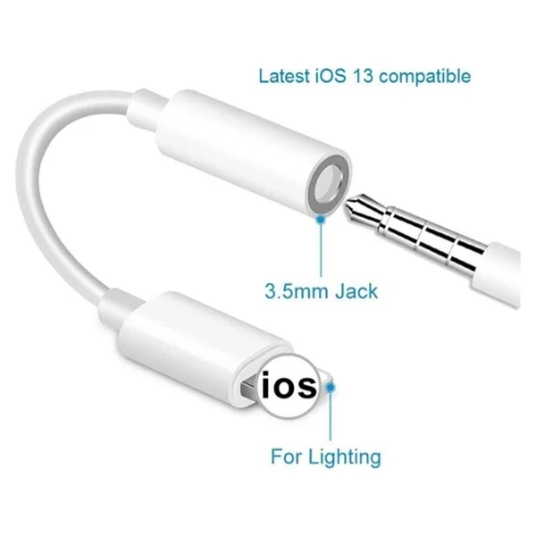 iPhone Uyumlu Kablolu Kulaklık Çevirici Adaptör Lightning To Headphone Jack Dönüştürücü - Görsel 2