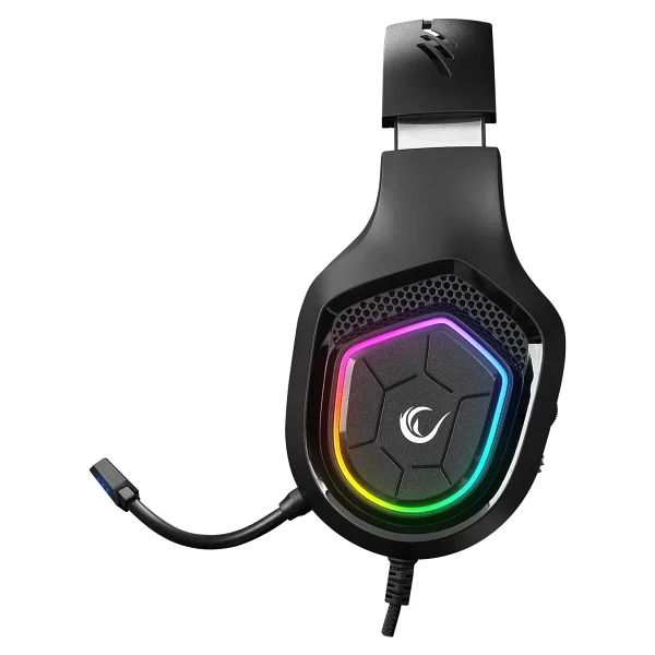 Rampage Vector Rm-K90 Siyah RGB USB Kablolu Kulak Üstü Oyuncu Kulaklığı - Görsel 6