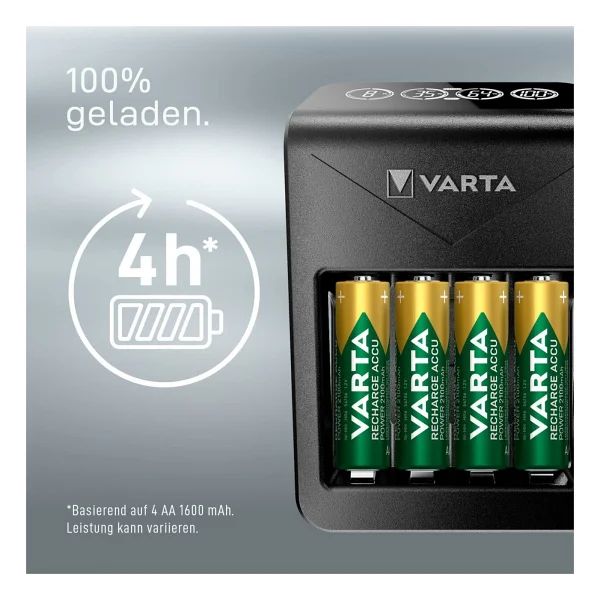 Varta 57687 Lcd Plug Pil Şarj Aleti + 2100 mAh 4'lü Aa Kalem Şarjlı Pil - Görsel 2