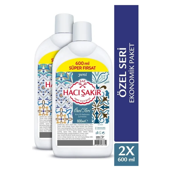 Hacı Şakir Lavanta Özel Seri Sıvı Sabun Paketi 600 Ml X 2 Süper Fırsat Ekonomik Paket - Görsel 6