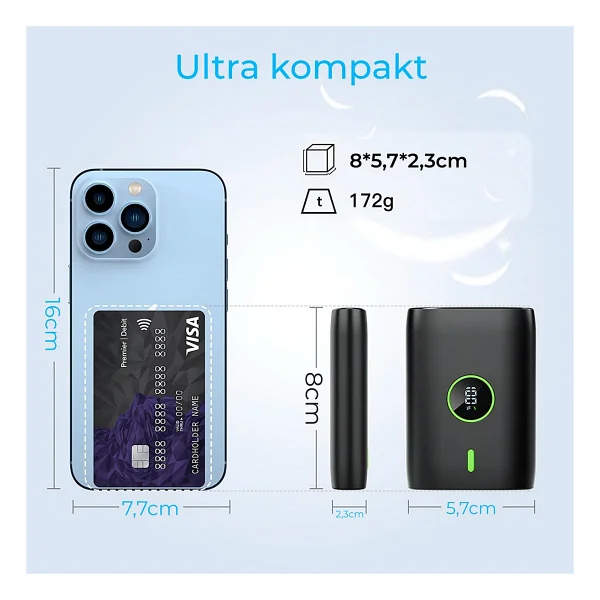 Woyax By Deji Powerbank 10000 mAh 22.5w Hızlı Taşınabilir Şarj Cihazı - Siyah - Görsel 3