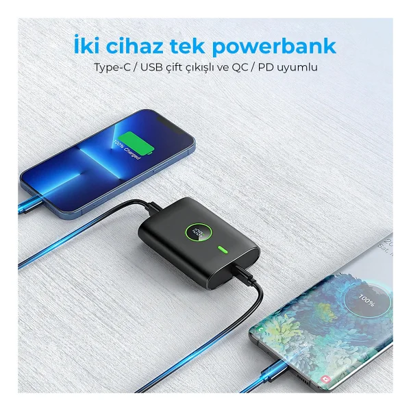 Woyax By Deji Powerbank 10000 mAh 22.5w Hızlı Taşınabilir Şarj Cihazı - Siyah - Görsel 5