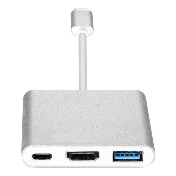 Daytona Multifunction 3in1 Type-C To USB 3.0 Hdmı Dönüştürücü Adaptör - Gümüş - Görsel 2