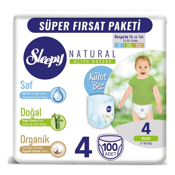 Sleepy Natural 4 Numara Maxi 100'lü Külot Bez - Görsel 10