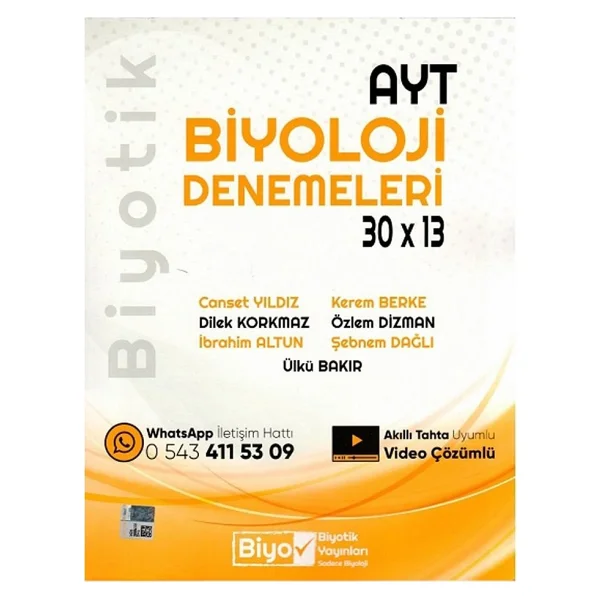 Biyotik Yayınları Ayt Biyoloji Kazanım Sınırlı 30x13 Denemeleri - Görsel 3