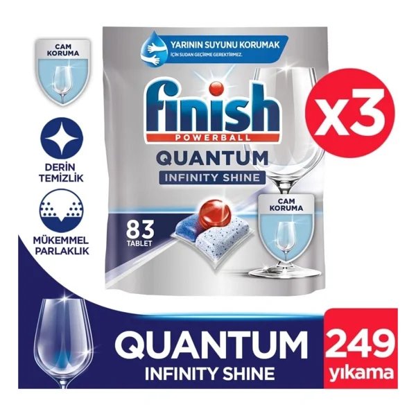 Finish Quantum Infinity Shine Bulaşık Makinesi Tableti 83'lü 3 Adet - Görsel 8