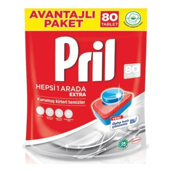 Pril Hepsi Bir Arada Ekstra Bulaşık Makinesi Tableti 80'li - Görsel 6