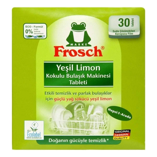 Frosch Yeşil Limon Kokulu Bulaşık Makinesi Tableti 30'lu - Görsel 2