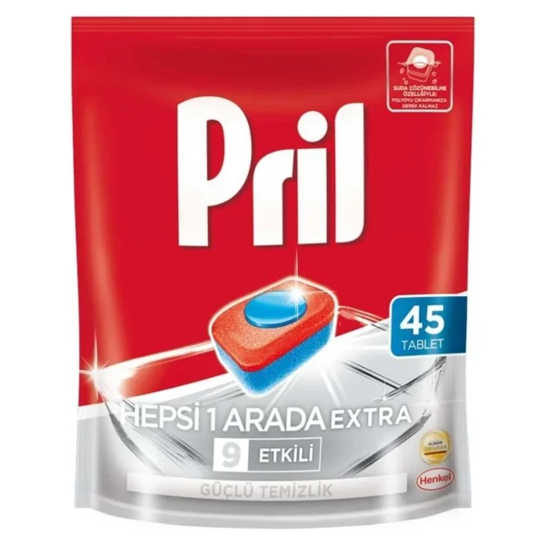 Pril Hepsi Bir Arada Extra Bulaşık Makinesi Tableti 45'li - Görsel 5
