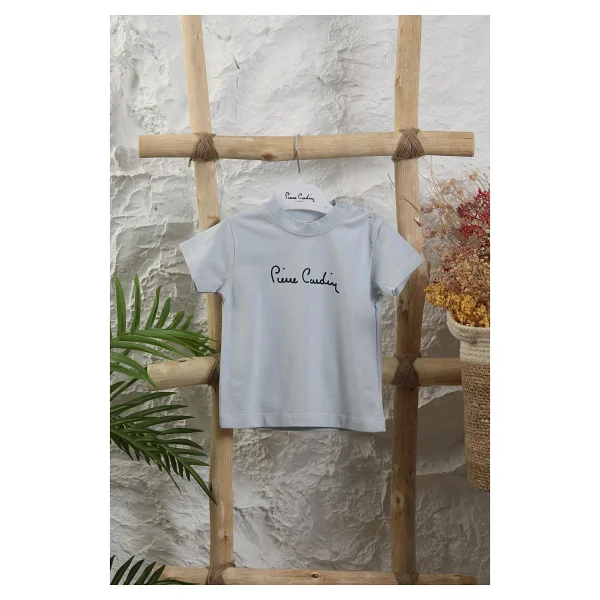 Pierre Cardin Erkek Bebek Çıtçıtlı Kısa Kol Tişört 302628 - Mavi - 12 - 18 Ay - Görsel 7