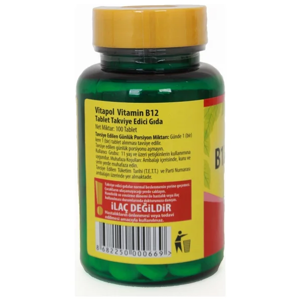 Vitapol Vitamin B12 1000 Mcg 100 Tablet - Görsel 3