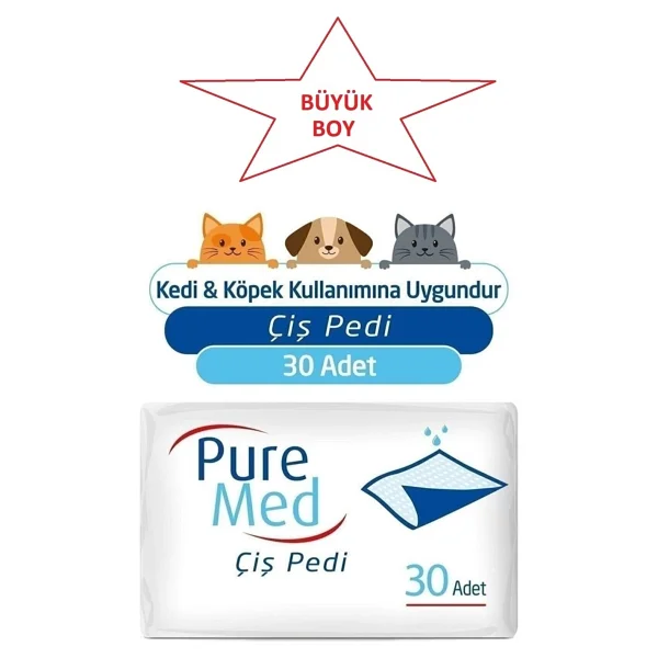 Pure Med 90x180 Cm Kedi Köpek Çiş Pedi 30 Adet - Görsel 4