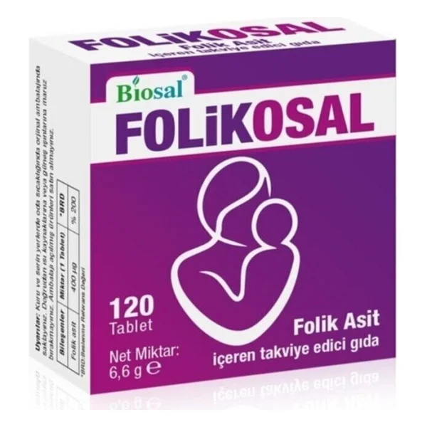 Biosal Folikosal 400 Mcg Folik Asit 120 Tablet - Görsel 4
