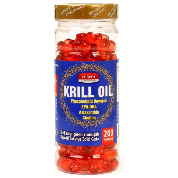 Vitapol Krill Oil Complex Astaxanthin+Choline+Phosphatidylserine+Omega3+Epa Dha 200 Kapsül Vk1 - -- - Görsel 4