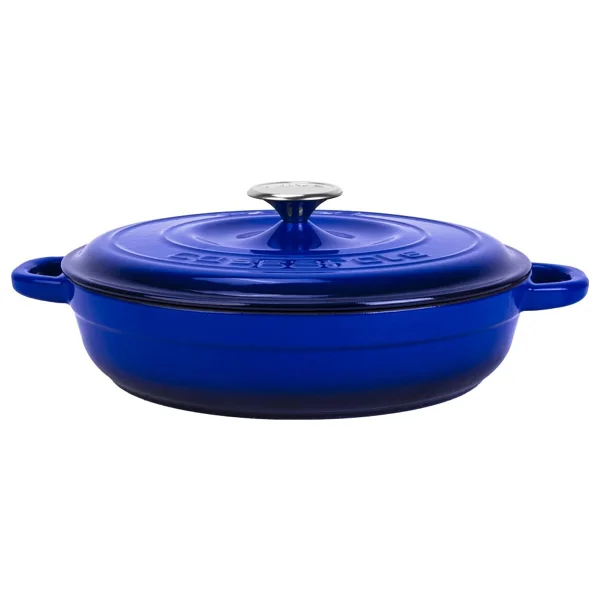 Lava New Heritage Mavi 28 Cm Basık Döküm Tencere - Görsel 4