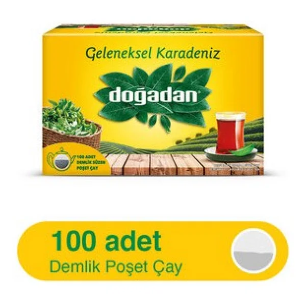 Doğadan Geleneksel Karadeniz Demlik Poşet Çay 100'LÜ 320 G ( 9 Adet ) - Görsel 2