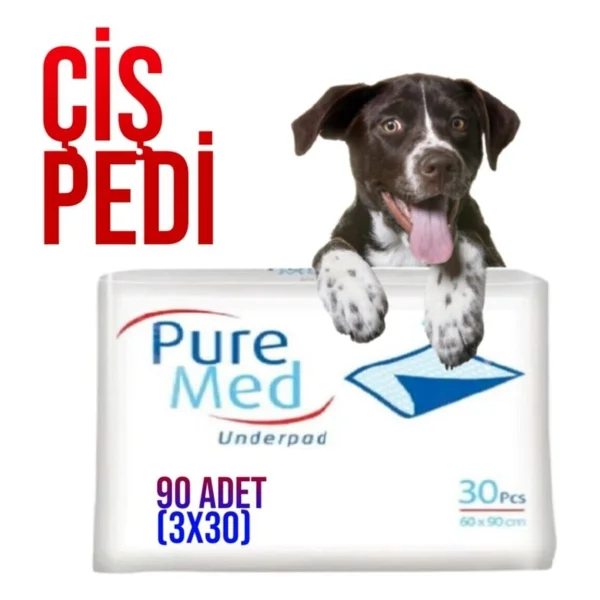 Pure Med 60x90 Cm Kedi Köpek Çiş Pedi 90 Adet (3x30) - Görsel 2