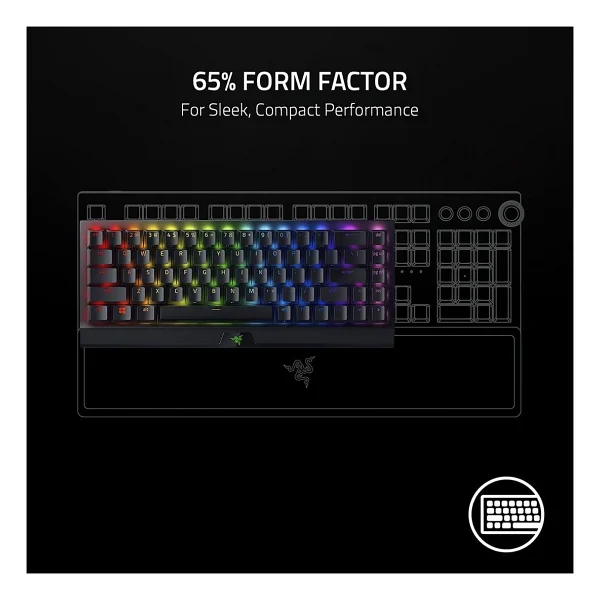 Razer Blackwidow V3 Mini Hyperspeed RGB %65 Tkl Green Switch Kablolu/Kablosuz Mekanik Oyuncu Klavyesi - Görsel 3