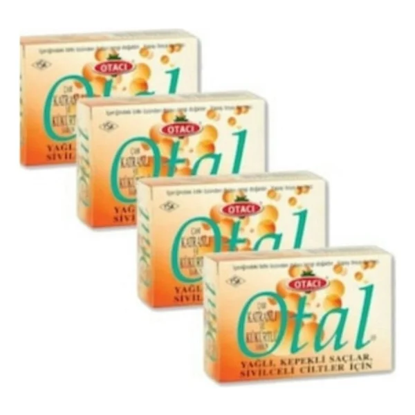 Otacı Otal 4 Lü Set Çam Katranlı Kükürtlü Sabun 80 Gr Yağlı Ciltler İçin Etkili Temizlik - Görsel 2