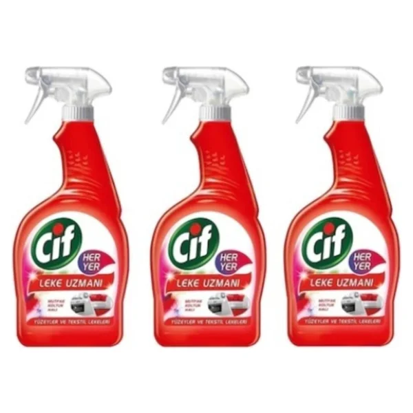 Cif Kırmızı Her Yer 750 Ml 3'lü Leke Uzmanı Sprey - Görsel 2