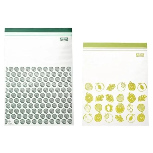 IKEA Istad 6 lt (15 adet) 4,5 lt (15 adet) Kilitlenebilir Yeşil Buzdolabı Poşeti - Renkli - Görsel 5