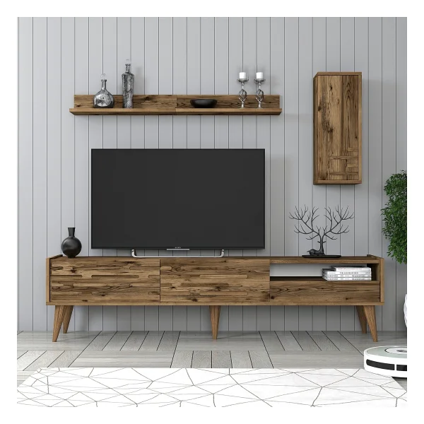 Variant Mobilya Valensiya TV Ünitesi - Ceviz / Krem - Ceviz - Ekru - Görsel 9