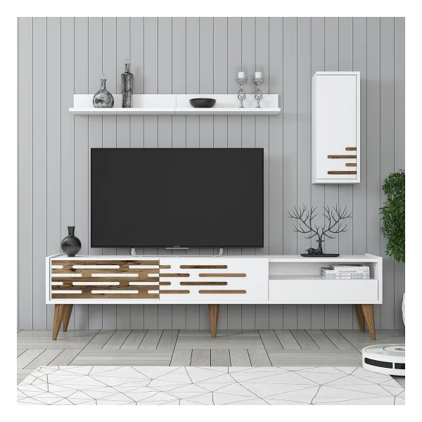 Variant Mobilya Valensiya TV Ünitesi - Ceviz / Krem - Ceviz - Ekru - Görsel 10