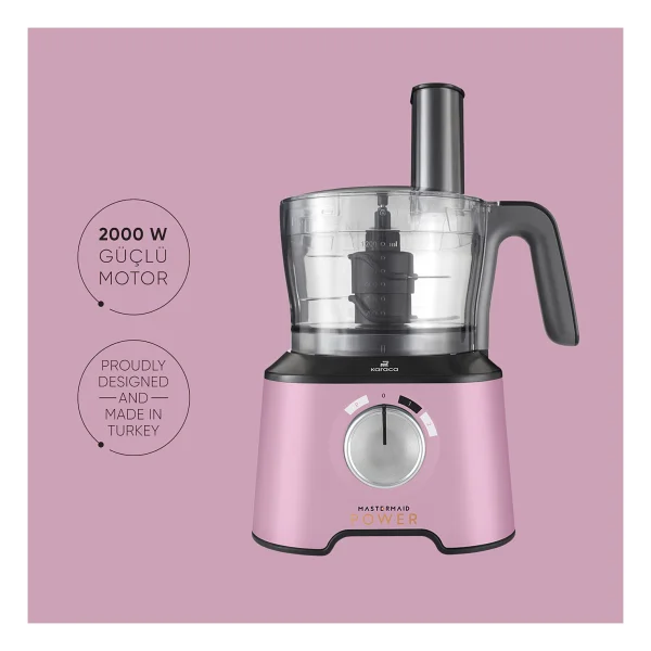 Karaca Mastermaid Power Essential 2000 W Pink Mutfak Robotu - Görsel 2