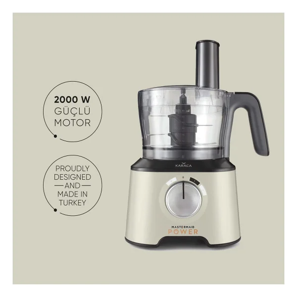 Karaca Mastermaid Power Essential 2000 W Soft Cream Mutfak Robotu - Görsel 2