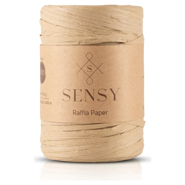 SENSY Premium 400 Metre Rafya Ip Çanta Ipi Raffia Ip Kağıt Ip Supla Ipi 250 Gram Natürel