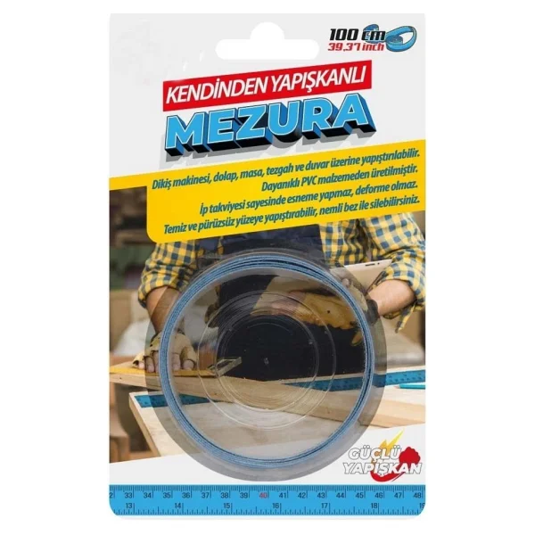 Geseus Kendinden Yapışkanlı Mezura 100cm - Görsel 6