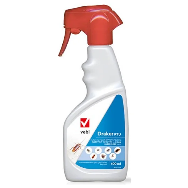 Vebi Draker 10.2 Cs Gümüş Böceği Ilacı- 8 Haşere Ruhsatlı Kokusuz Hazır Sprey 400 Ml - Görsel 2