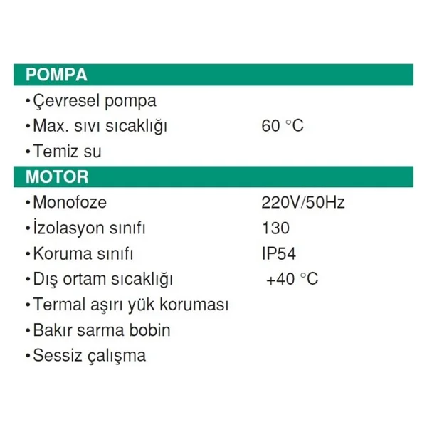 Taifu Tek Kademeli Santrifüj Pompa - Thf6b-1 (2 Hp) - Su Motoru - Görsel 2