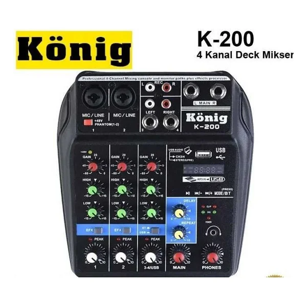 König K-400 USB 4 Kanal Mikser - Görsel 3