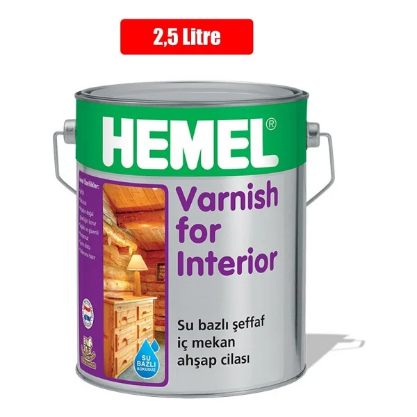 Hemel Varnish For Interior 2.5 Lt Su Bazlı Vernik - Görsel 5