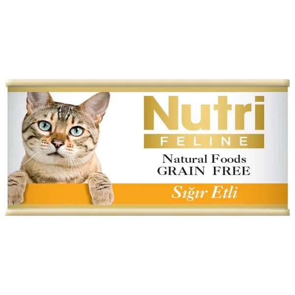 Nutri Feline Tahılsız Sığır Etli 85 Gr Yetişkin Konserve Kedi Maması - Görsel 5