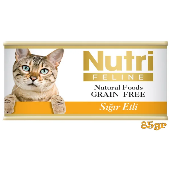 Nutri Feline Tahılsız Sığır Etli 85 Gr Yetişkin Konserve Kedi Maması - Görsel 2