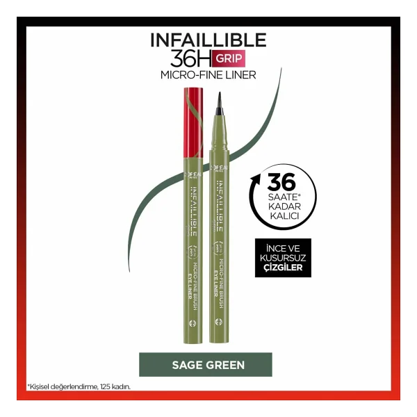 L'oreal Paris Infaillible 36h Micro Fine Eyeliner 05 Sage Green - Görsel 6