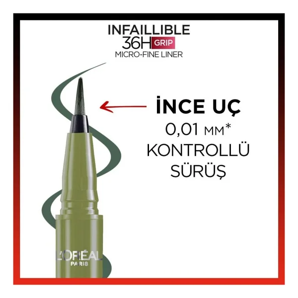 L'oreal Paris Infaillible 36h Micro Fine Eyeliner 05 Sage Green - Görsel 3