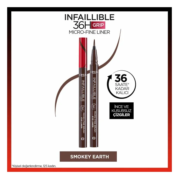 L'oreal Paris Infaillible 36h Grip Micro Fine Eyeliner 02 Smokey Earth - Görsel 9