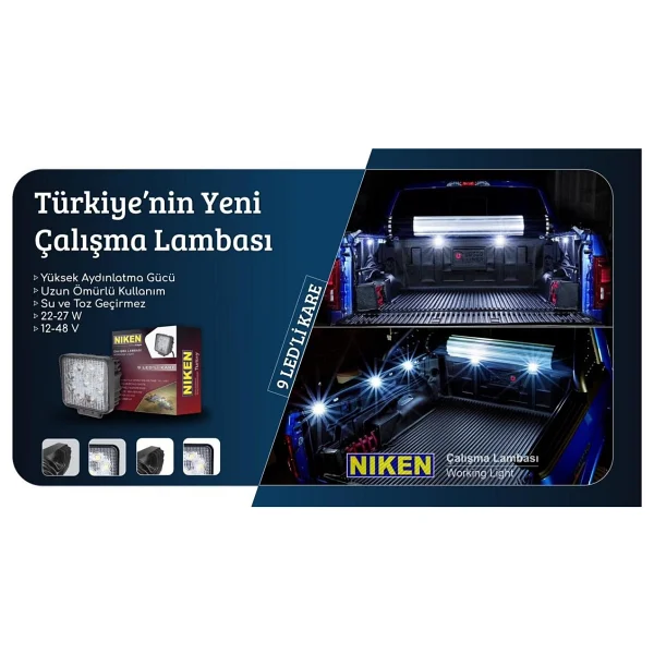 Çalışma Lambası Ledli Yuvarlak 22-27w 9 Ledli Niken - Görsel 3
