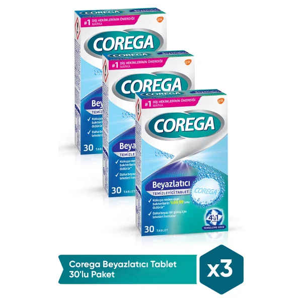 Corega Beyazlatıcı Temizleyici Tablet 90'lı Paket Diş Hekimlerinin Önerdiği Ürün - Görsel 9