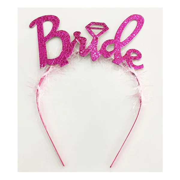 Parti Gümüş Renk Bekarlığa Veda Italik Yazı Alyanslı Bride Taç - Görsel 2