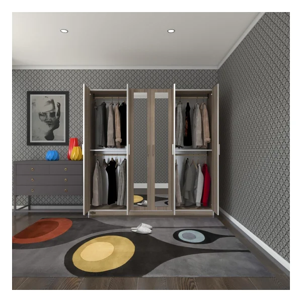 Kenzlife Anemon Aynalı 6 Kapaklı Gardırop - Görsel 7